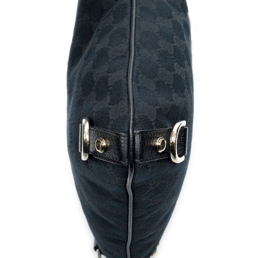 Shoulder Bag Abbey Crossbody Black Monogrammed Canvas