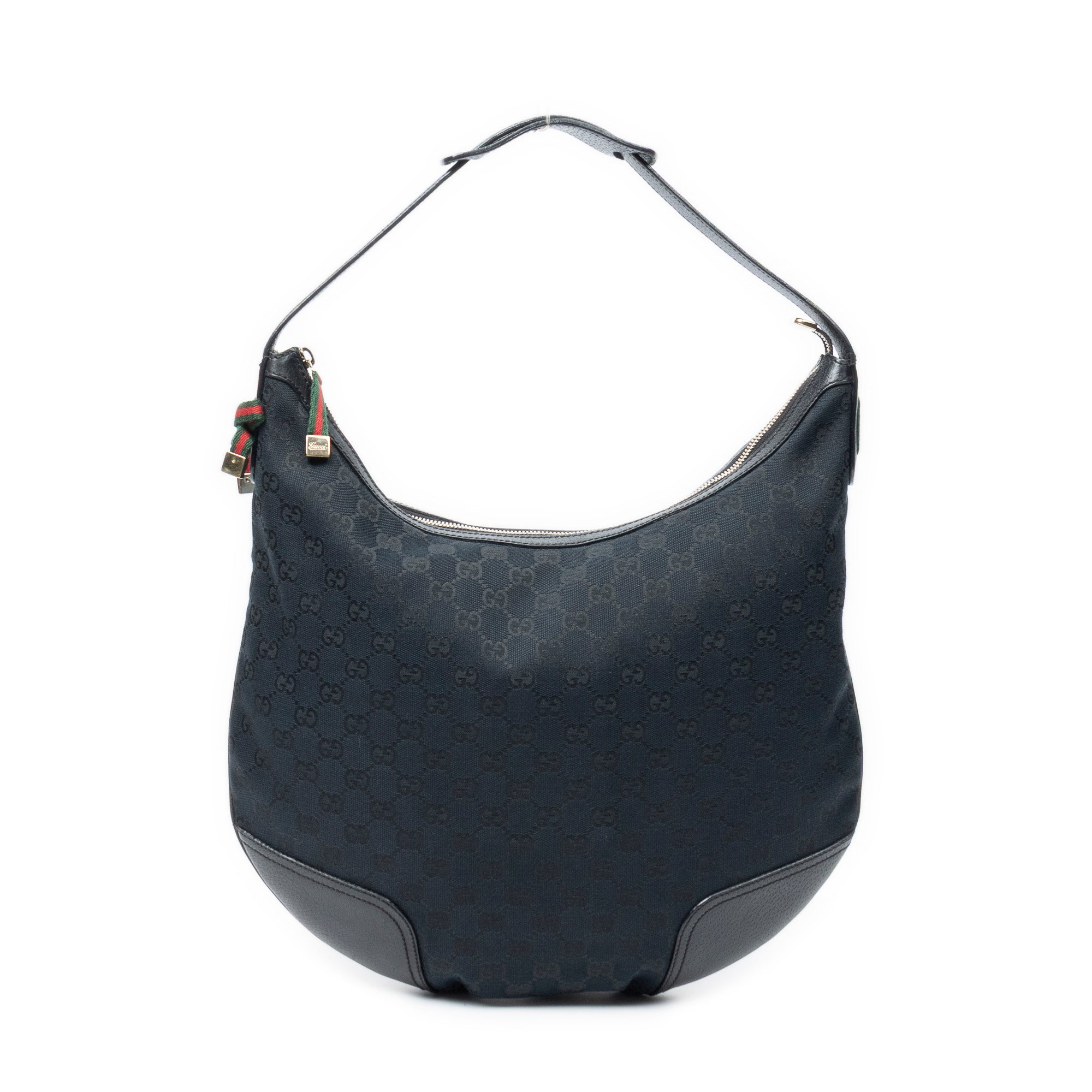 Shoulder Bag Large Web Princy Hobo Black Monogrammed Canvas