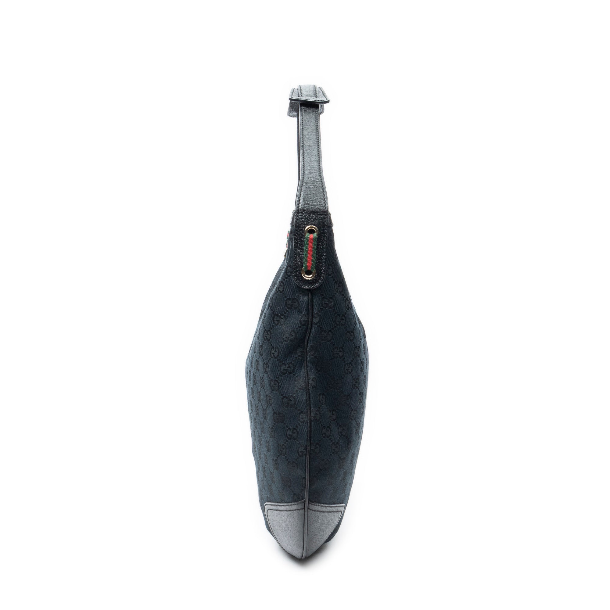 Shoulder Bag Large Web Princy Hobo Black Monogrammed Canvas