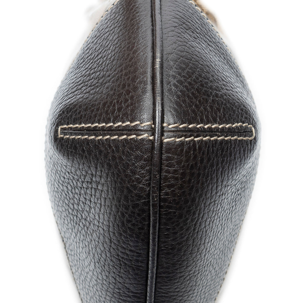 Shoulder Bag Small Hobo Beige Crystal Coated Canvas
