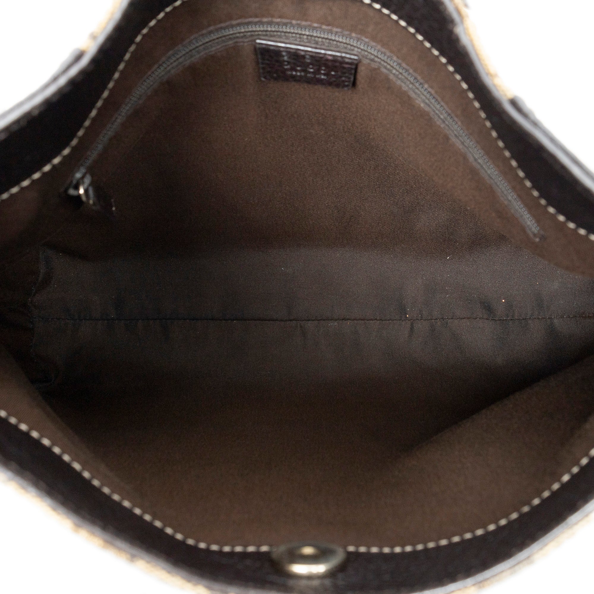 Shoulder Bag Small Hobo Beige Crystal Coated Canvas