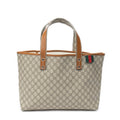 Bolso de Hombro Web Shopping Tote Lona Revestida Supreme Beige