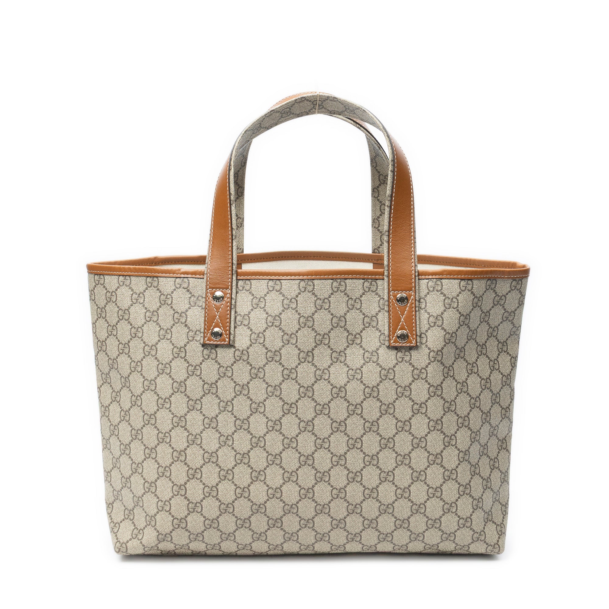 Bolso de Hombro Web Shopping Tote Lona Revestida Supreme Beige
