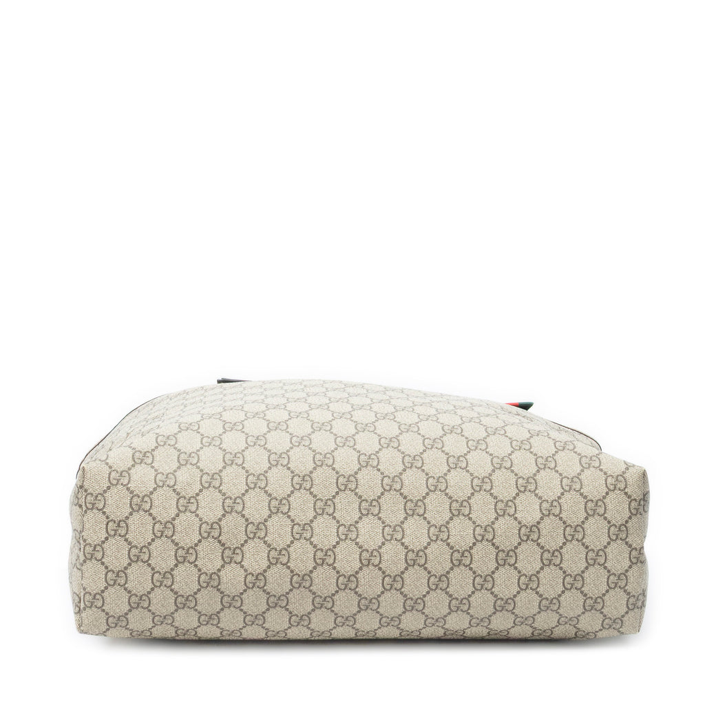 Bolso de Hombro Web Shopping Tote Lona Revestida Supreme Beige