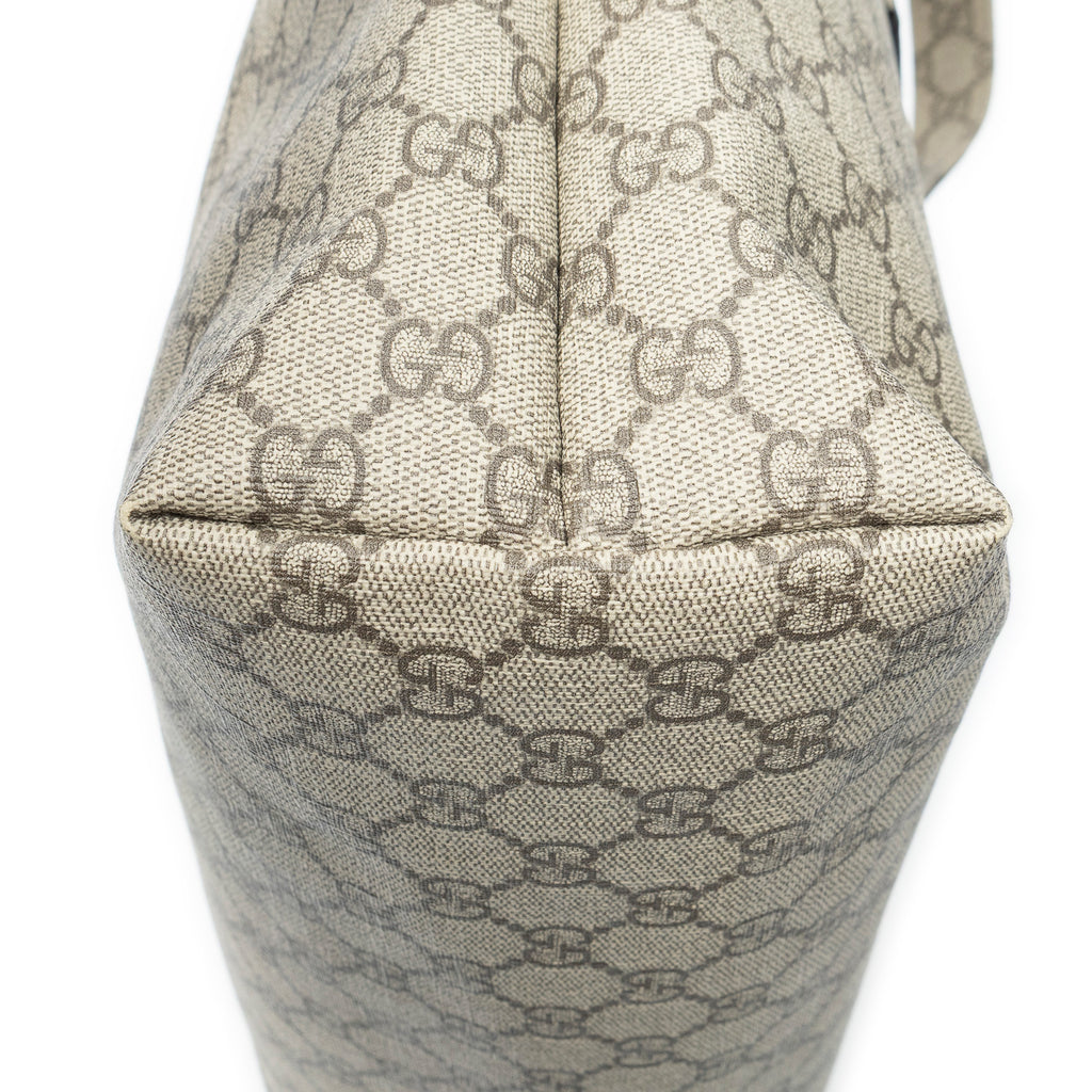 Bolso de Hombro Web Shopping Tote Lona Revestida Supreme Beige