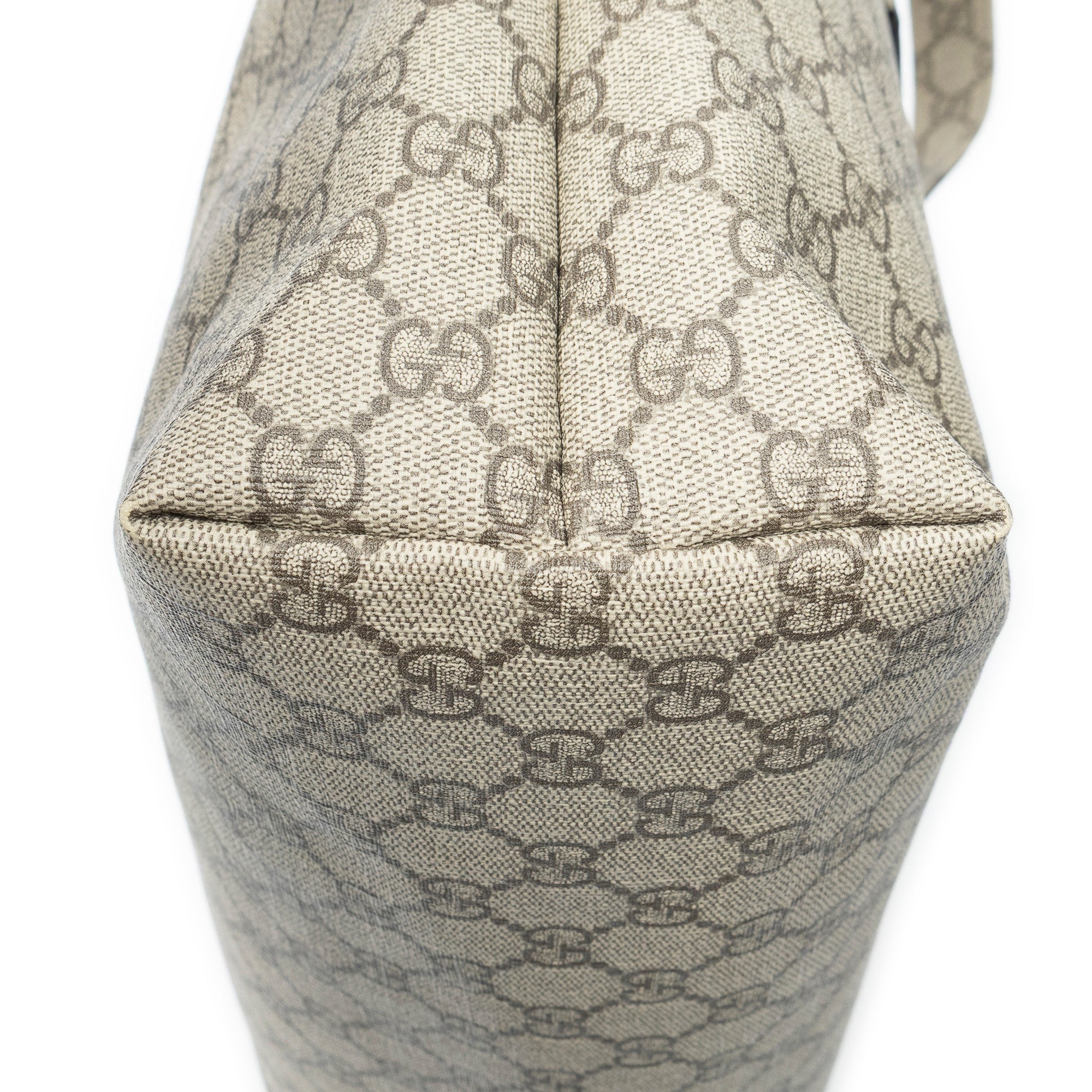 Bolso de Hombro Web Shopping Tote Lona Revestida Supreme Beige