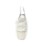 Shoulder Bag Medium Web Punch Top Handle Ivory Guccissima Leather