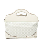 Shoulder Bag Medium Web Punch Top Handle Ivory Guccissima Leather