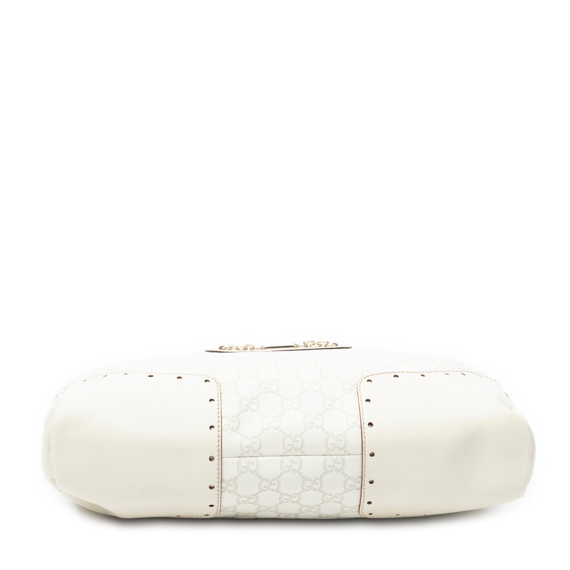 Shoulder Bag Medium Web Punch Top Handle Ivory Guccissima Leather
