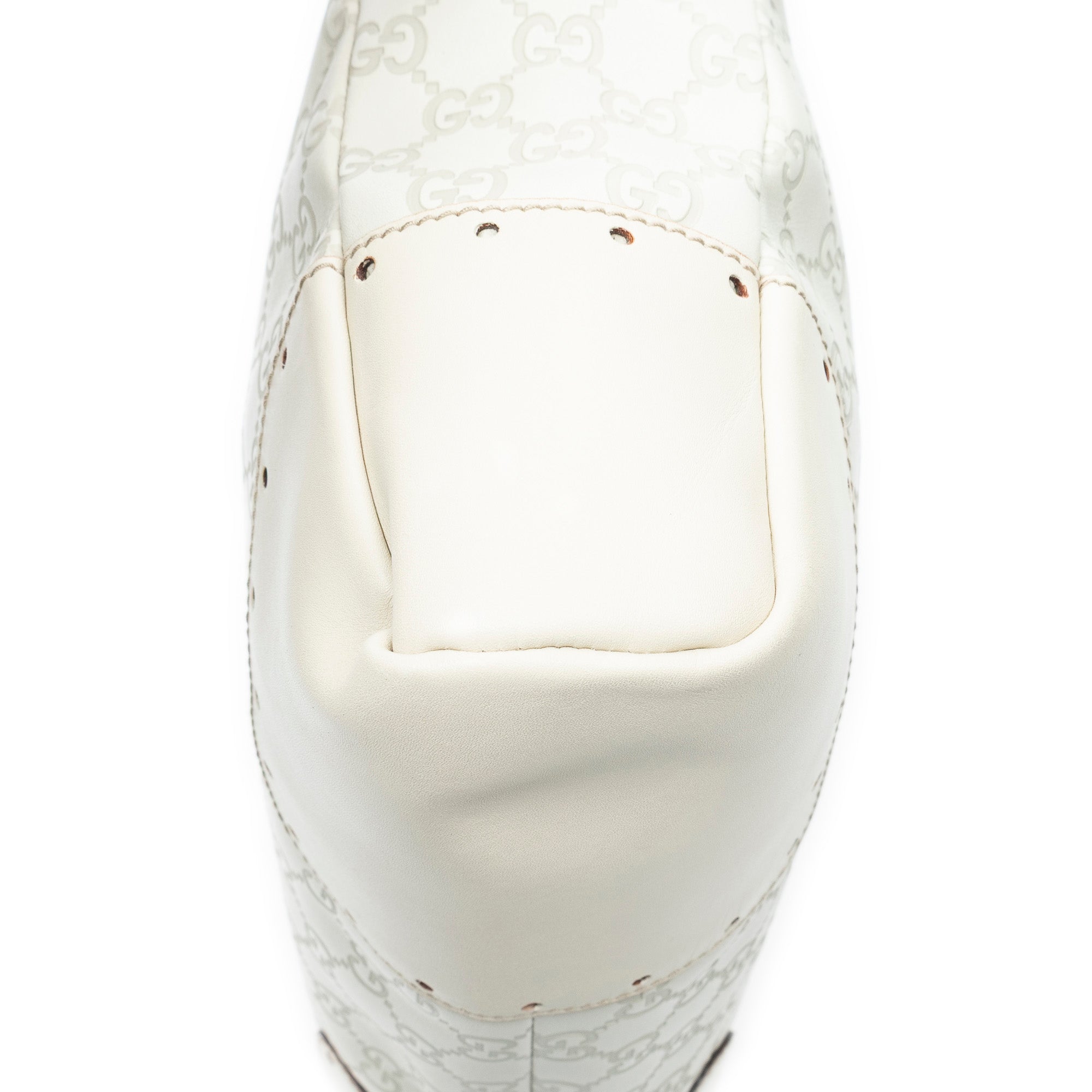 Shoulder Bag Medium Web Punch Top Handle Ivory Guccissima Leather