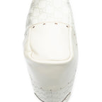 Shoulder Bag Medium Web Punch Top Handle Ivory Guccissima Leather