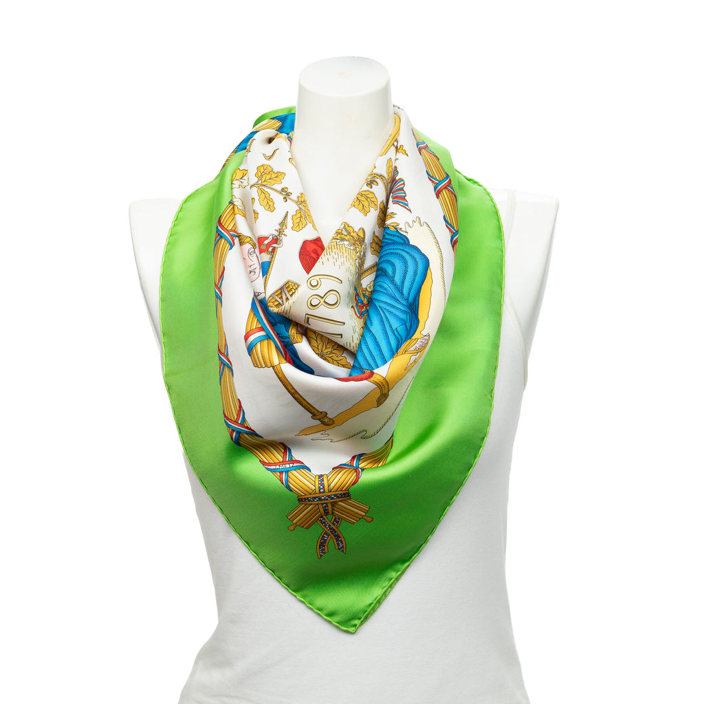 Scarf Scarf Green 100% Twill Silk