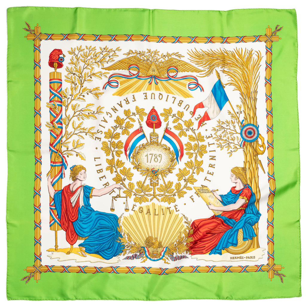 Scarf Scarf Green 100% Twill Silk