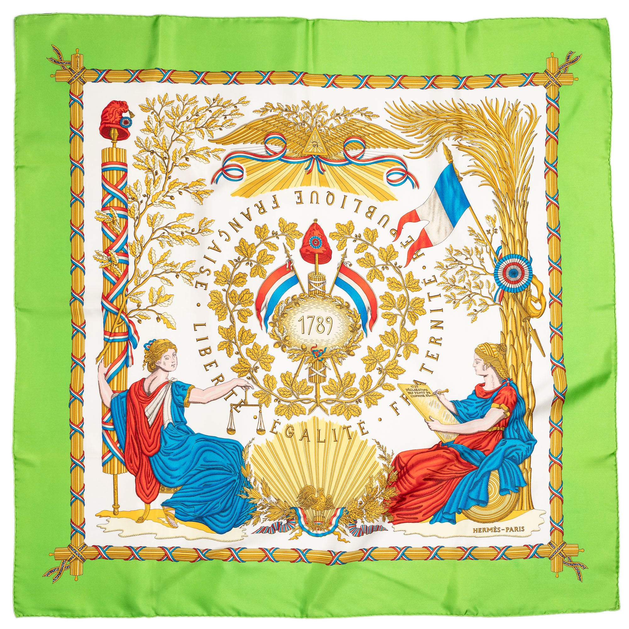 Scarf Scarf Green 100% Twill Silk
