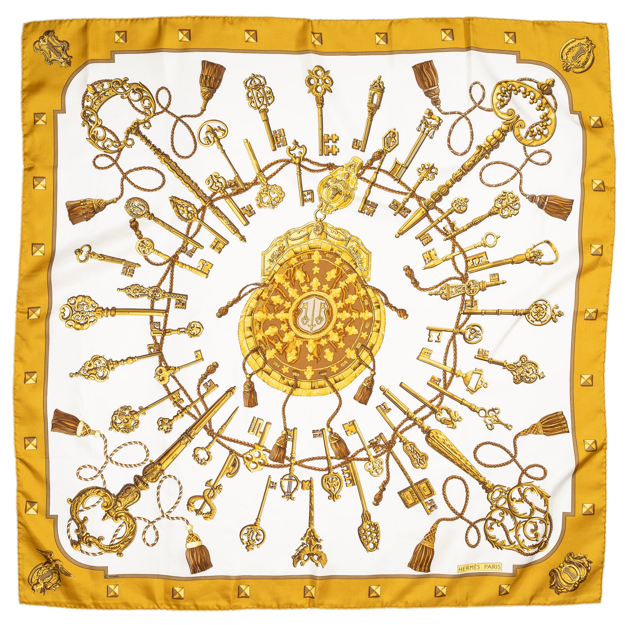 Scarf Scarf Gold 100% Twill Silk