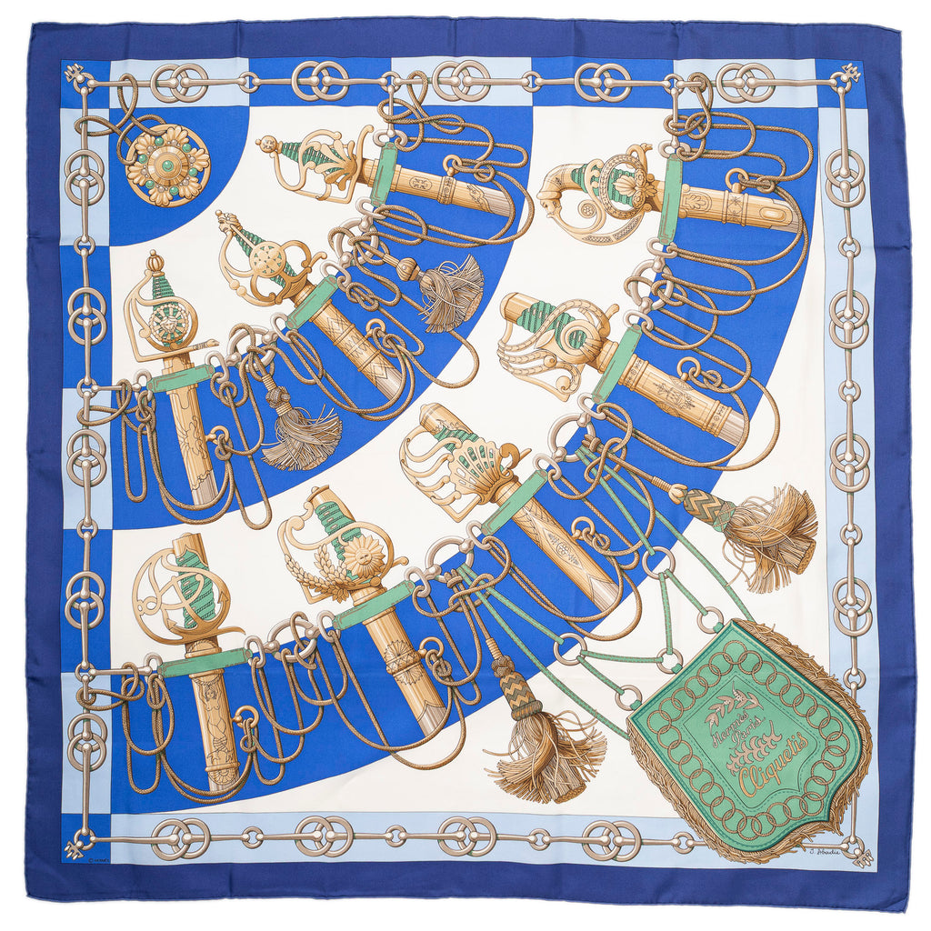 Scarf Scarf Blue 100% Twill Silk