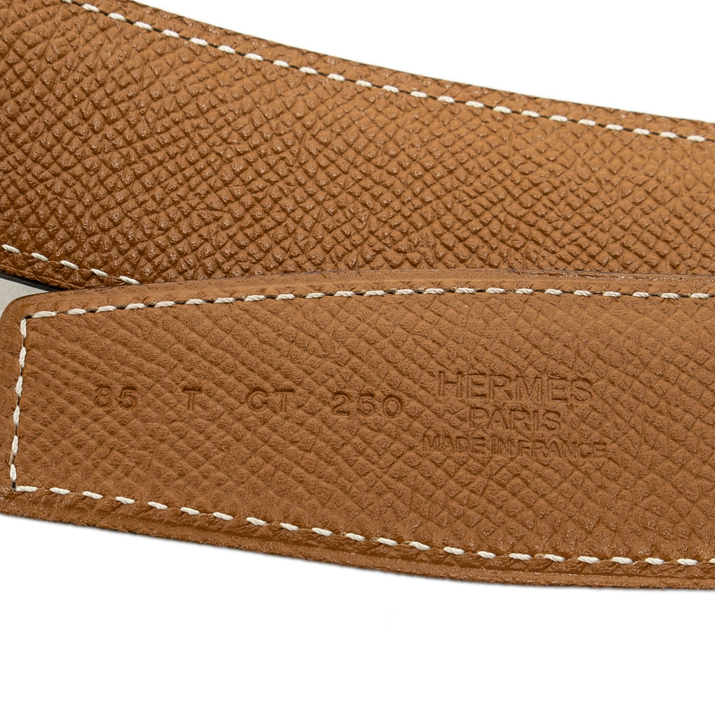 Belt H Au Carre Reversible Belt 85 Black Swift Leather