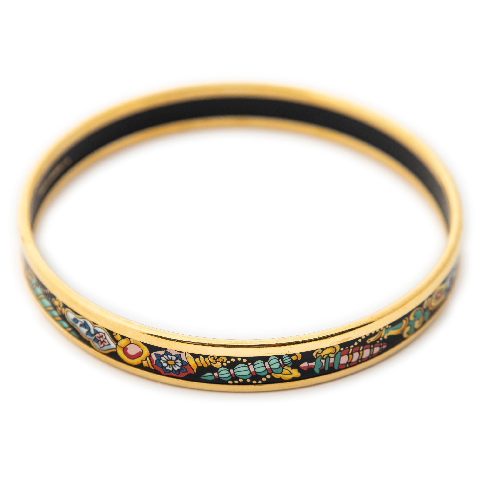 Bracelet Enamel Bangle PM Black Jewels Motif