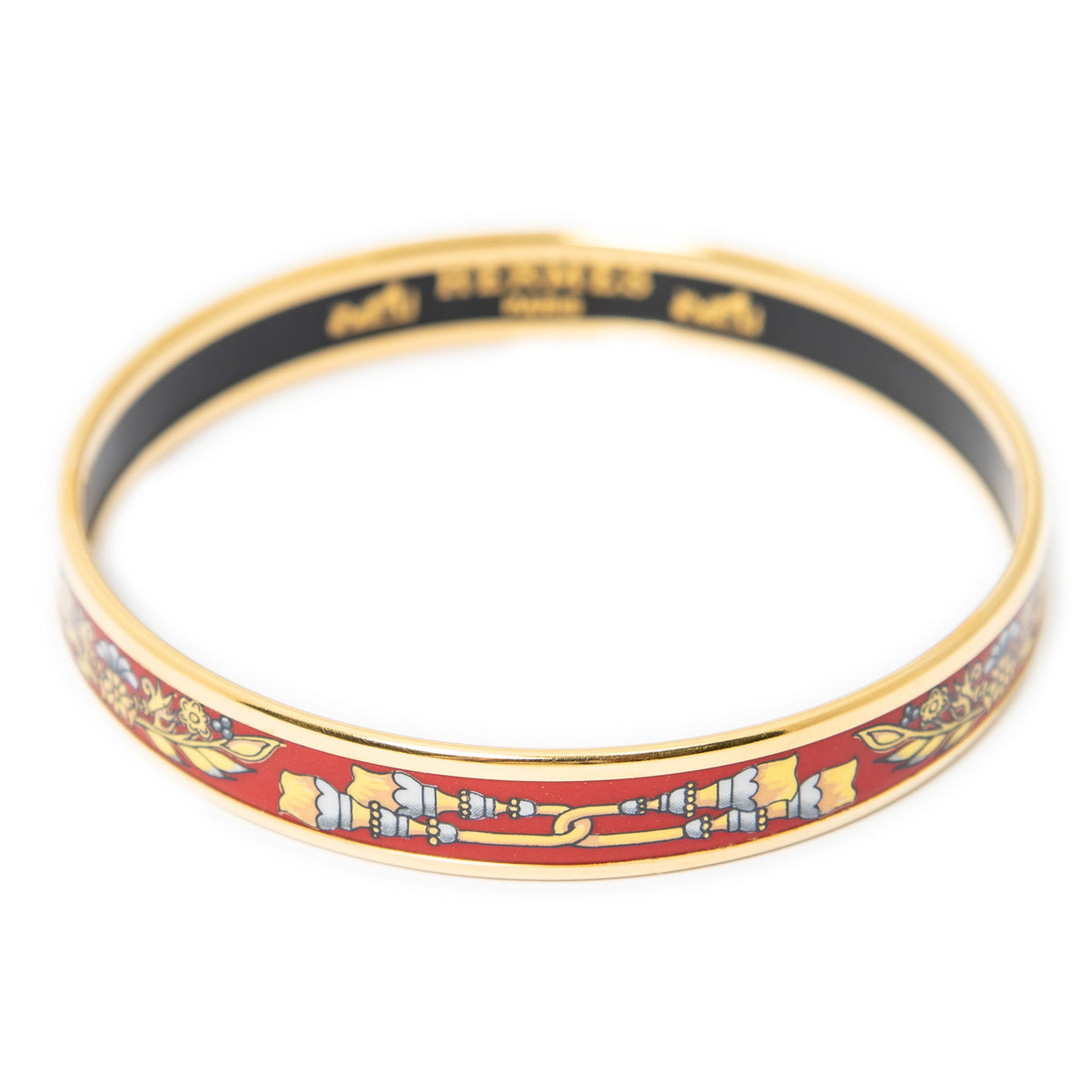 Bracelet Enamel Bangle PM Red Tassel Motif