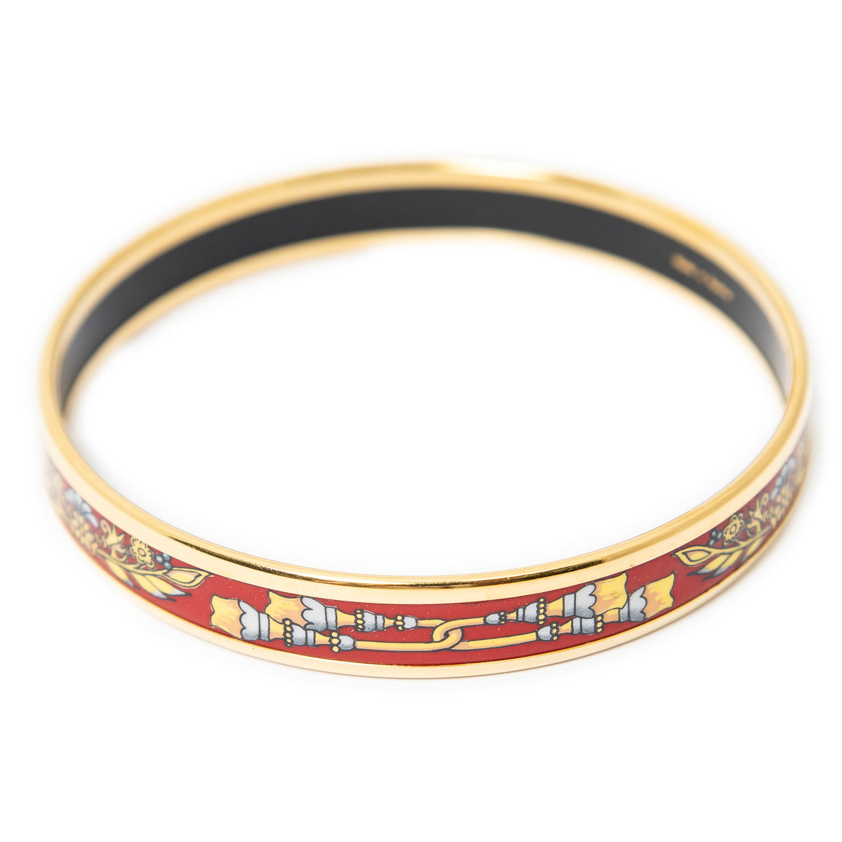 Bracelet Enamel Bangle PM Red Tassel Motif
