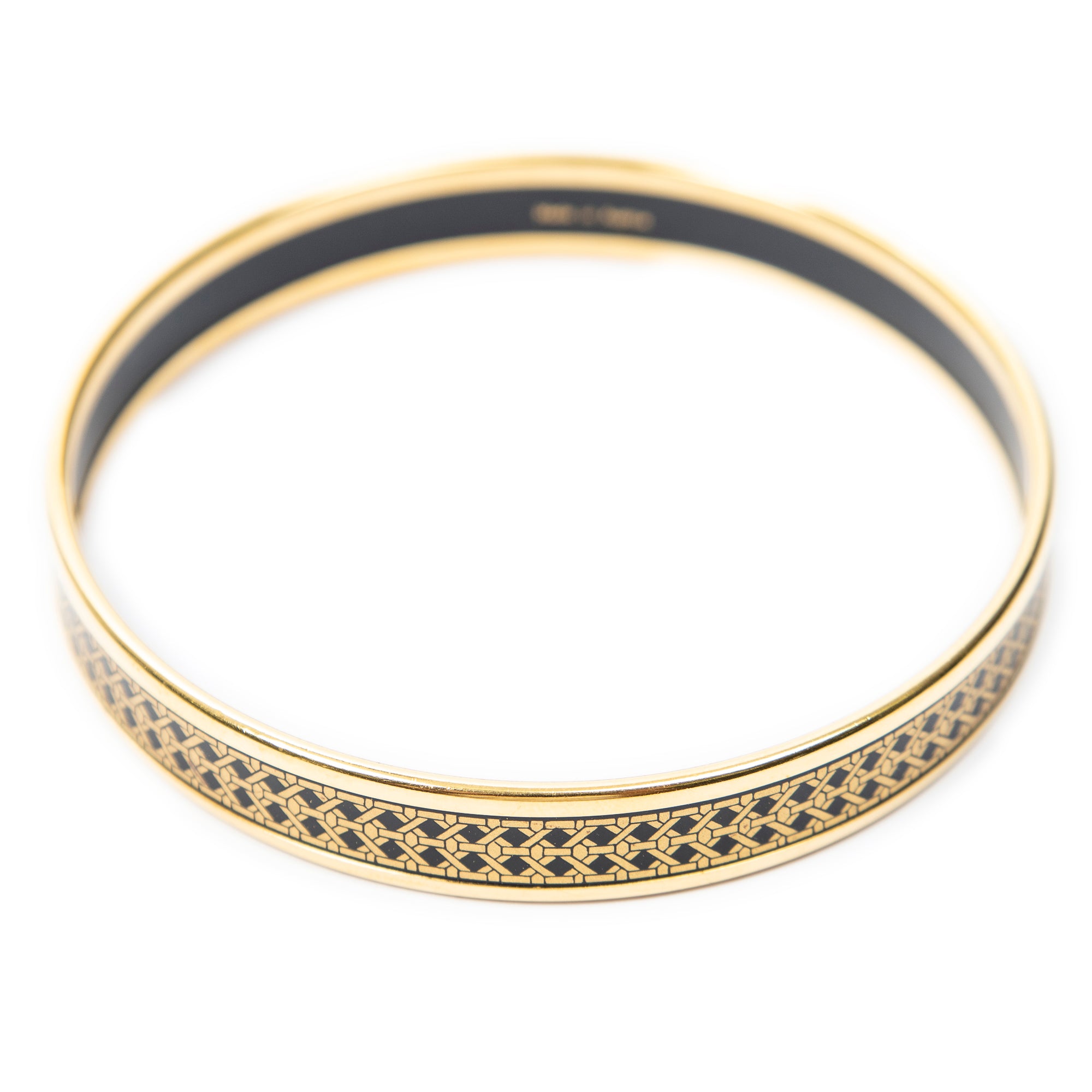 Bracelet Enamel Bangle PM Gold Geometric Diamond Motif