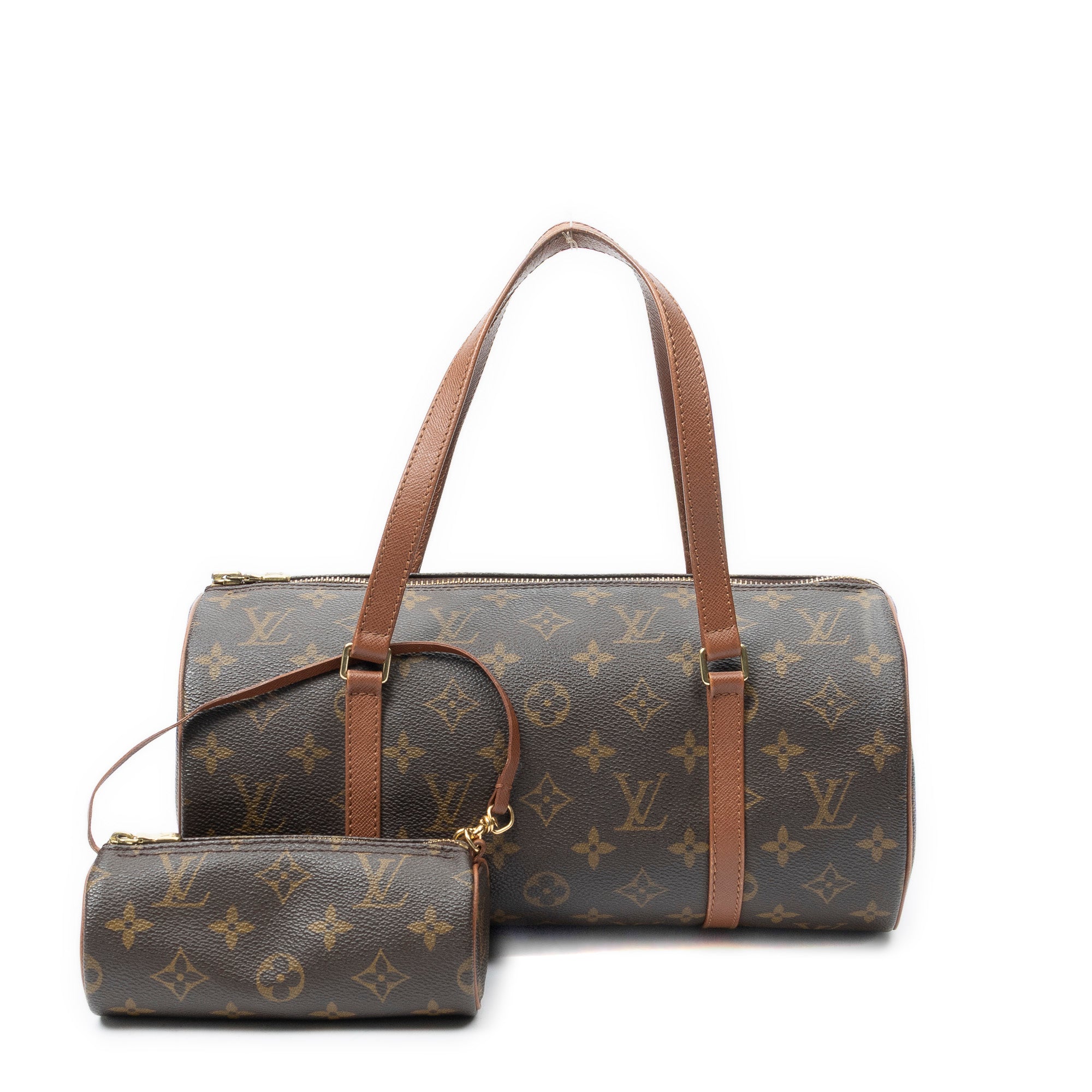 Handbag Papillon 30 Brown Monogram Canvas