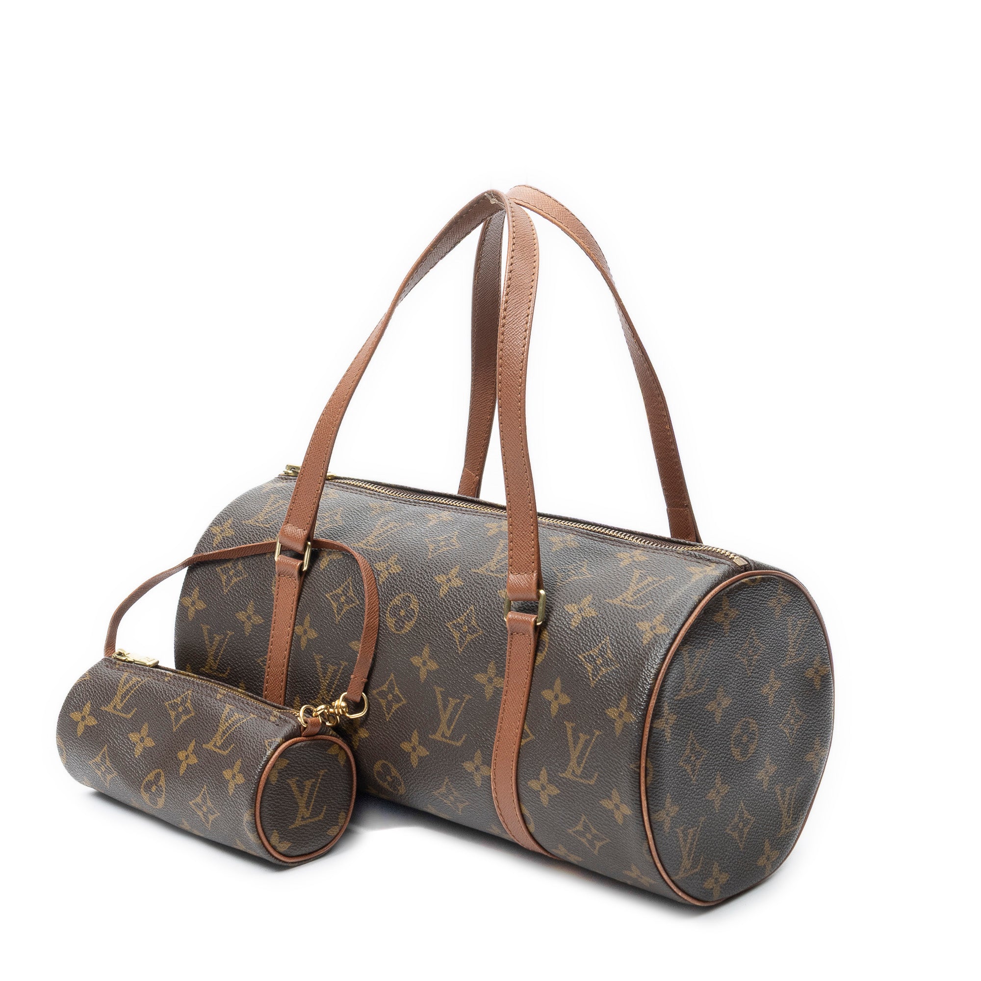 Handbag Papillon 30 Brown Monogram Canvas