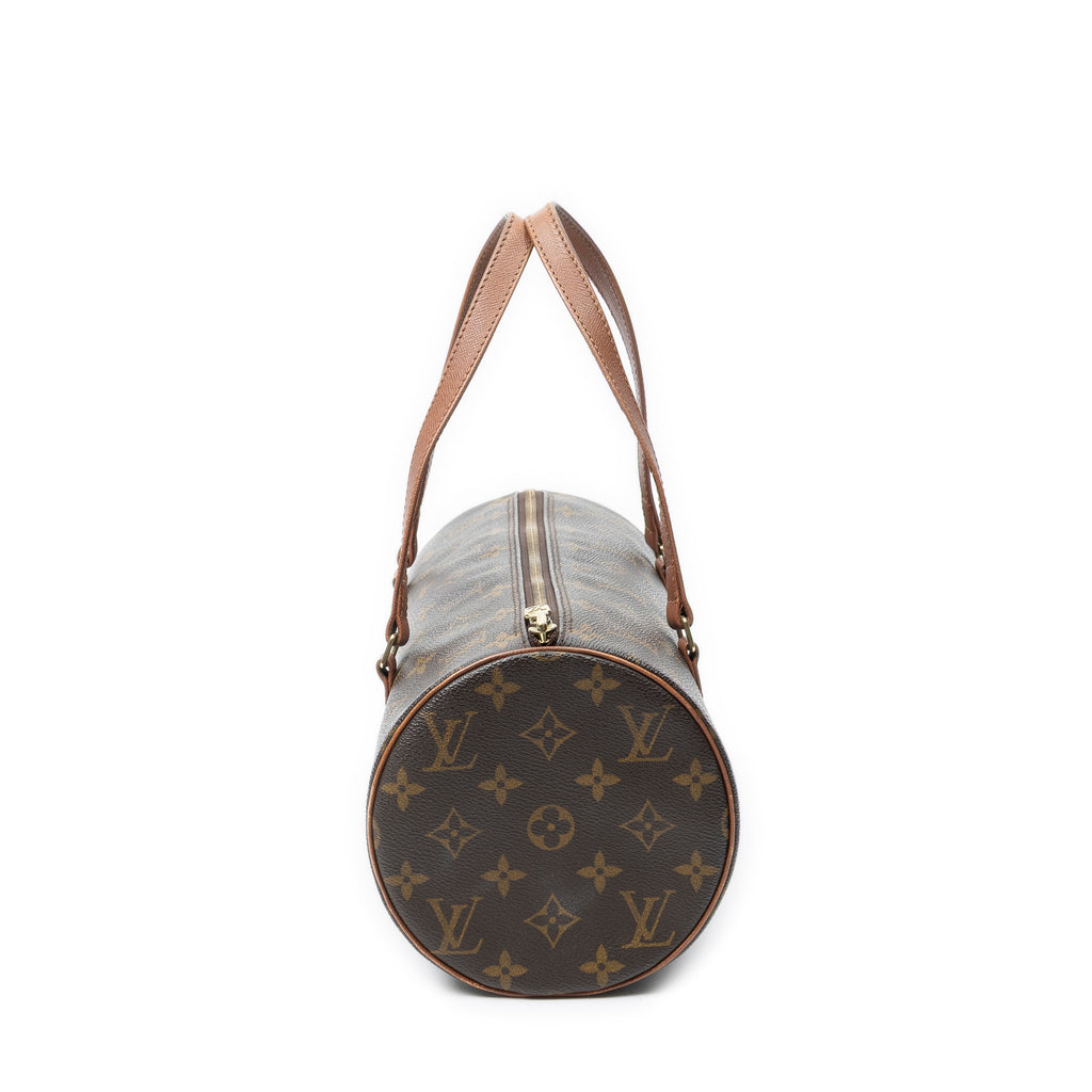 Handbag Papillon 30 Brown Monogram Canvas
