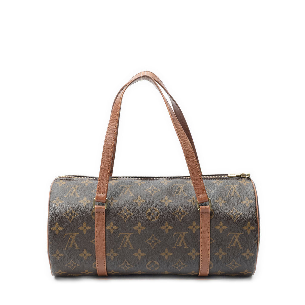 Handbag Papillon 30 Brown Monogram Canvas