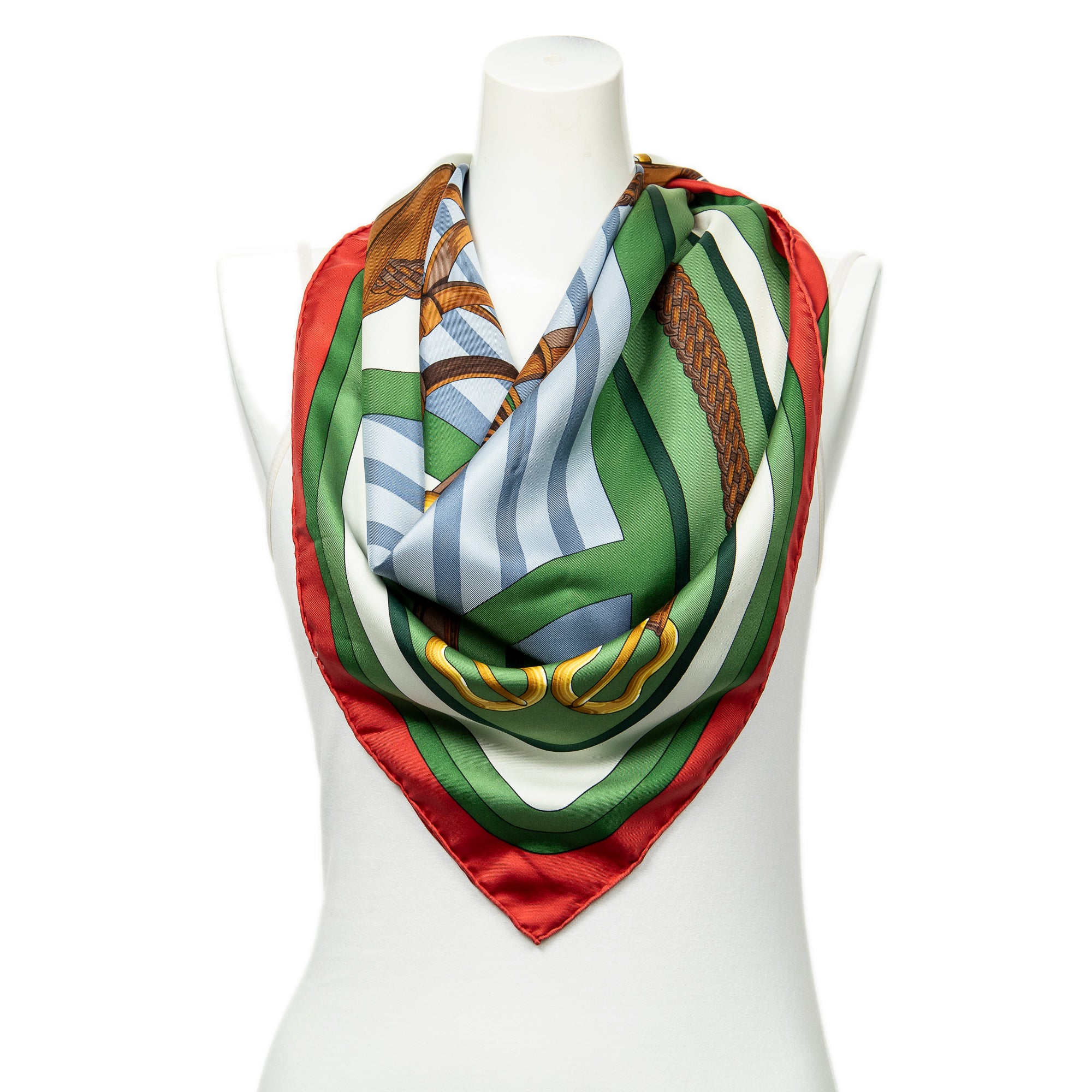 Scarf Scarf Green 100% Twill Silk