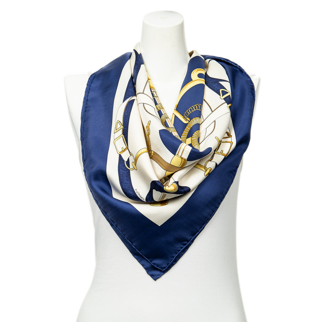 Scarf Scarf Navy 100% Twill Silk