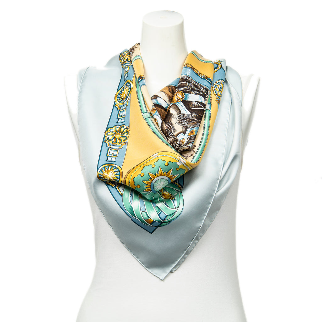 Scarf Scarf Yellow 100% Twill Silk