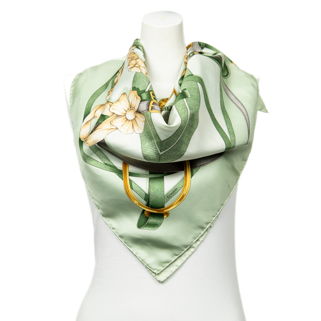Scarf Scarf Green 100% Twill Silk