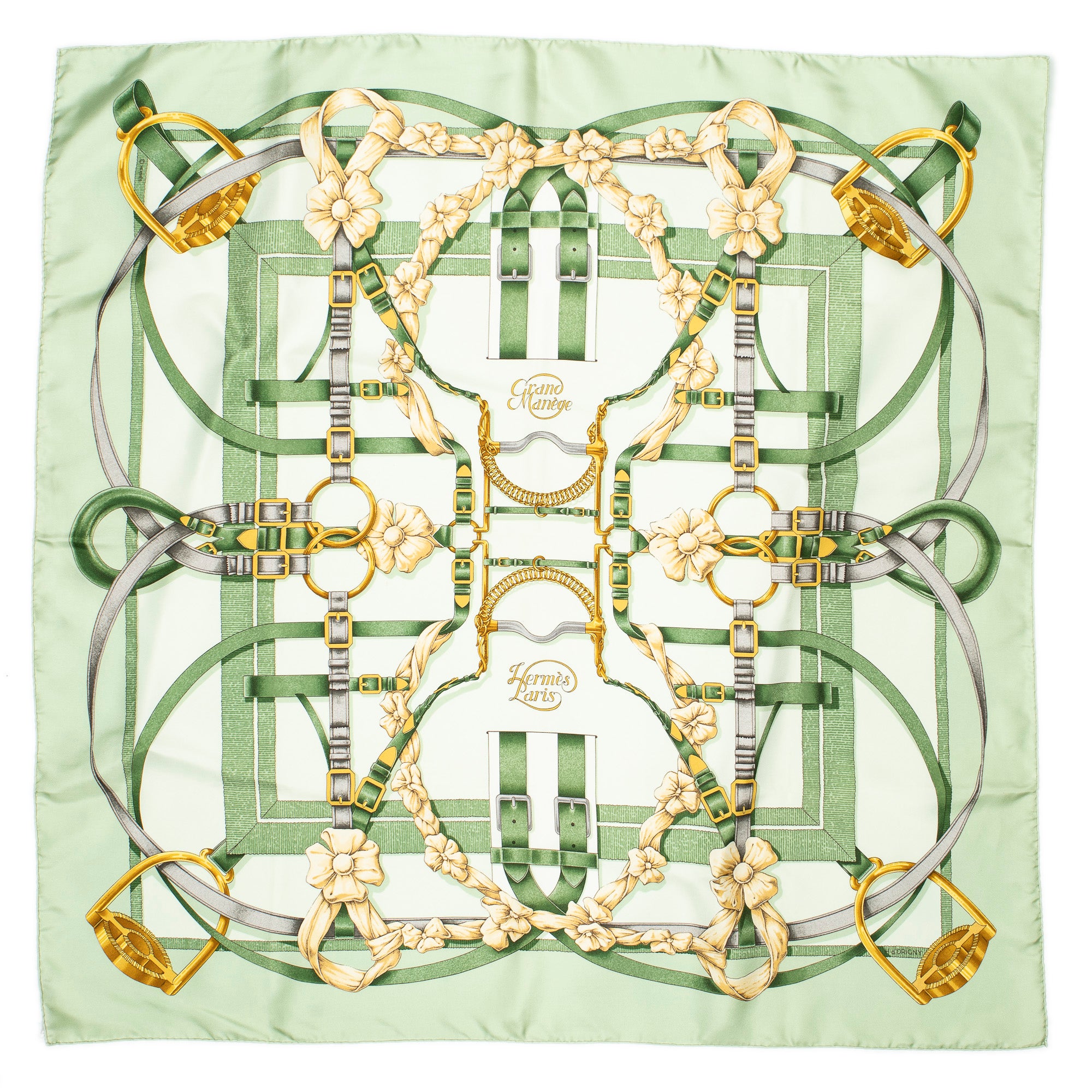 Scarf Scarf Green 100% Twill Silk