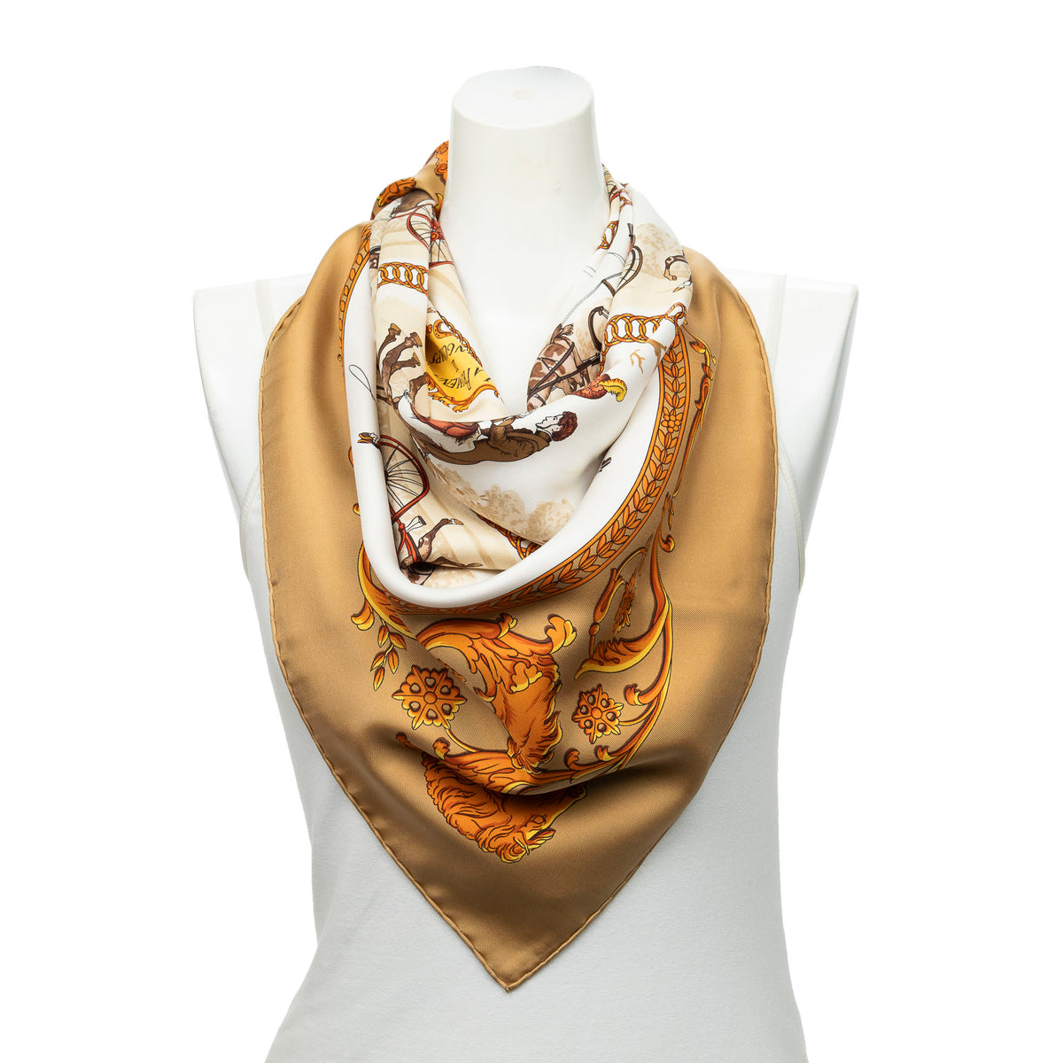 Scarf Scarf Tan 100% Twill Silk