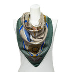 Scarf Scarf Green 100% Jacquard Silk