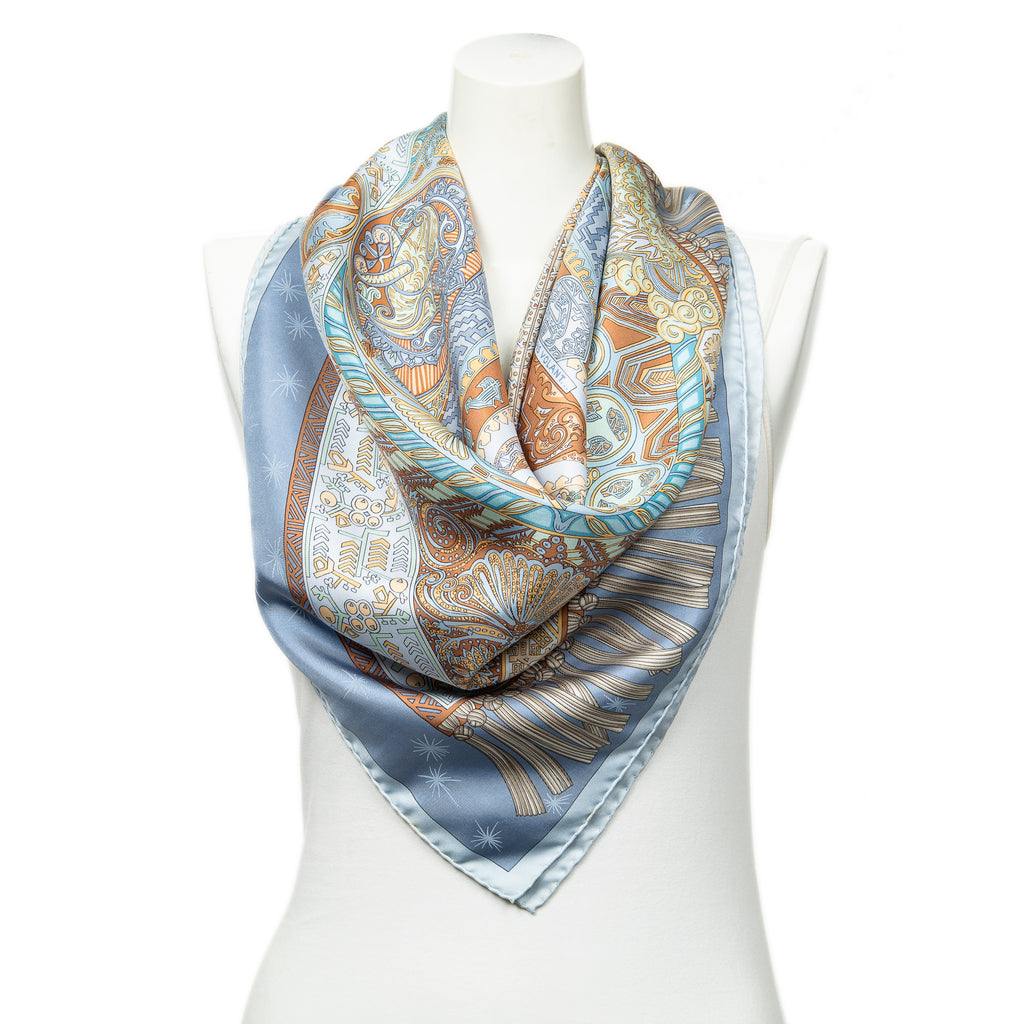 Scarf Scarf Light Blue 100% Twill Silk