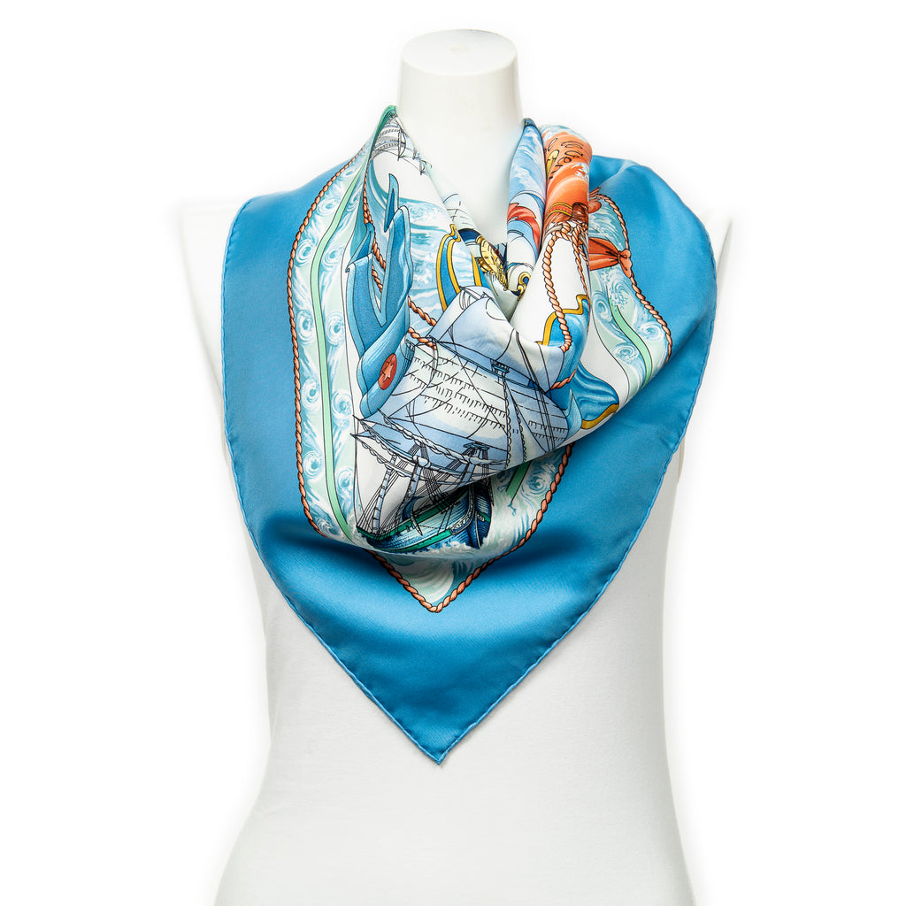 Scarf Scarf Light Blue 100% Twill Silk