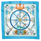 Scarf Scarf Light Blue 100% Twill Silk