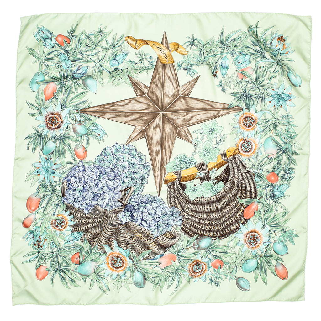 Scarf Scarf Light Green 100% Twill Silk