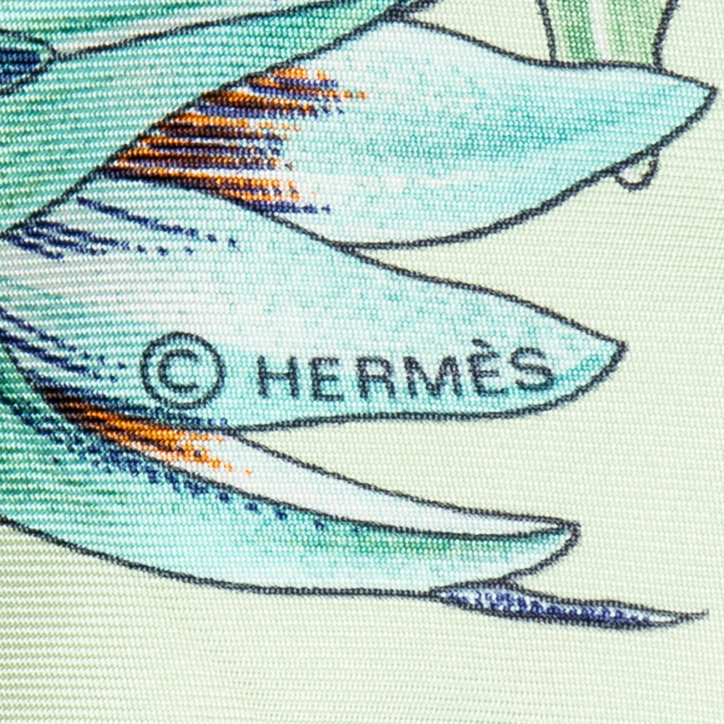 Scarf Scarf Light Green 100% Twill Silk