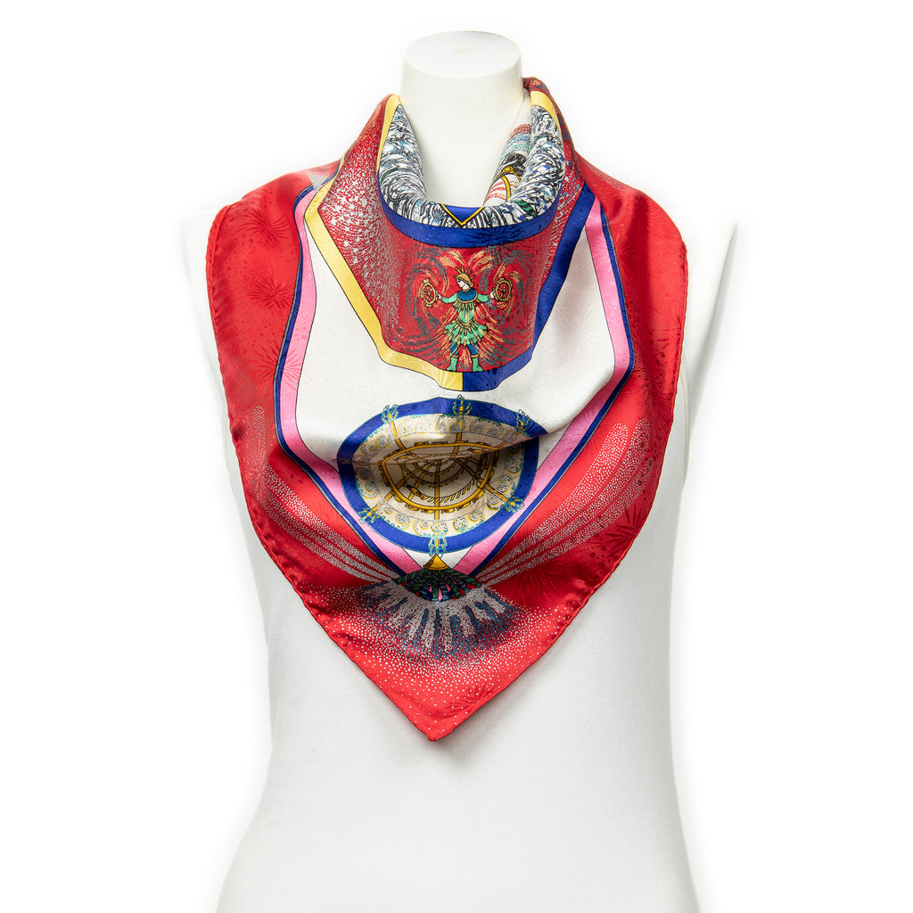 Scarf Scarf Red 100% Jacquard Silk