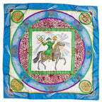 Scarf Scarf Blue 100% Jacquard Silk