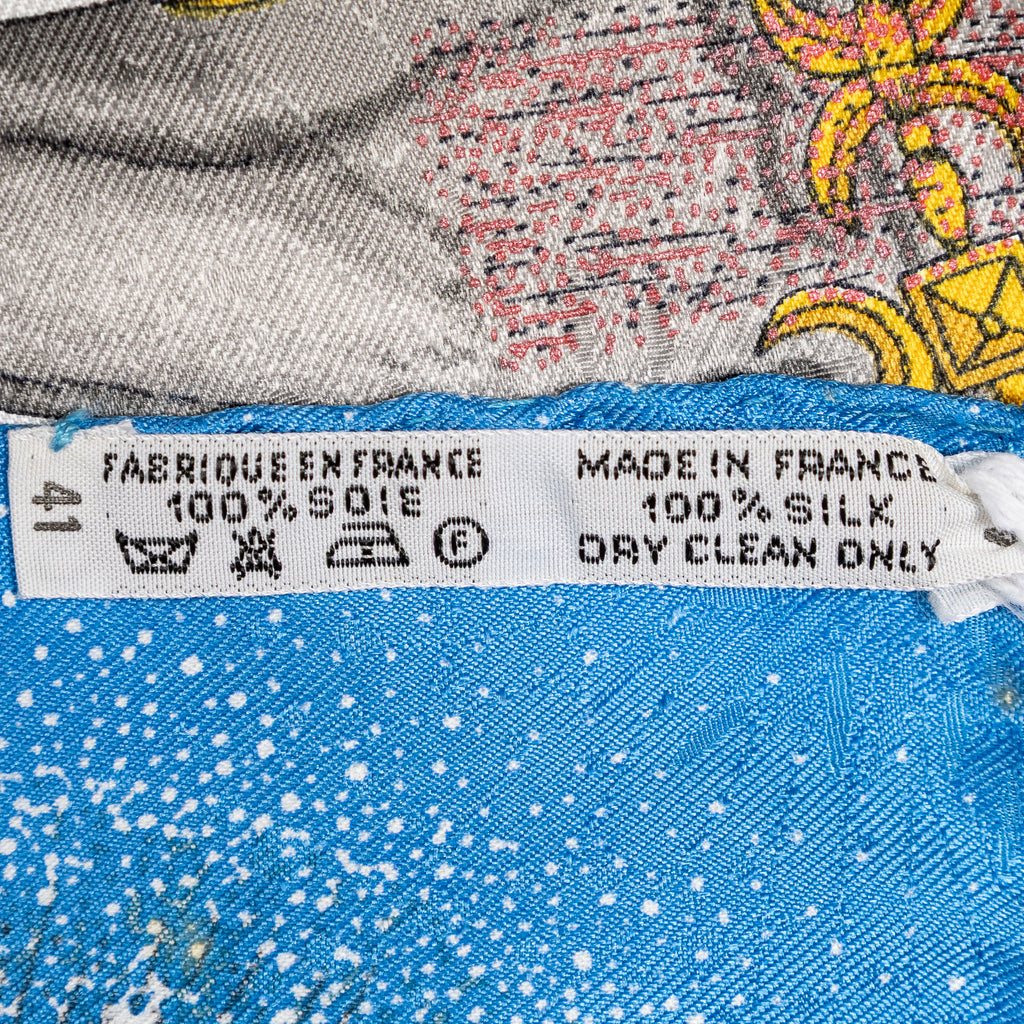 Scarf Scarf Blue 100% Jacquard Silk
