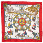 Scarf Scarf Red 100% Jacquard Silk