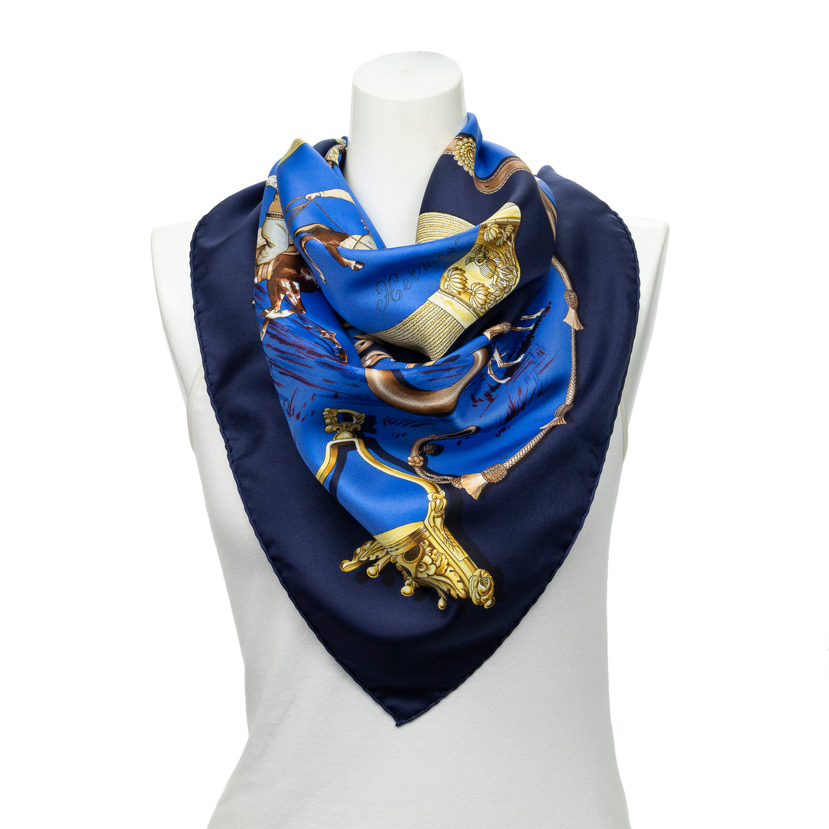 Scarf Scarf Navy 100% Twill Silk