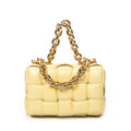 Shoulder Bag Padded Chain Cassette Crossbody Light Yellow Maxi Intrecciato Padded Leather