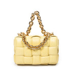 Shoulder Bag Padded Chain Cassette Crossbody Light Yellow Maxi Intrecciato Padded Leather