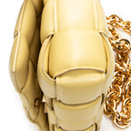 Shoulder Bag Padded Chain Cassette Crossbody Light Yellow Maxi Intrecciato Padded Leather