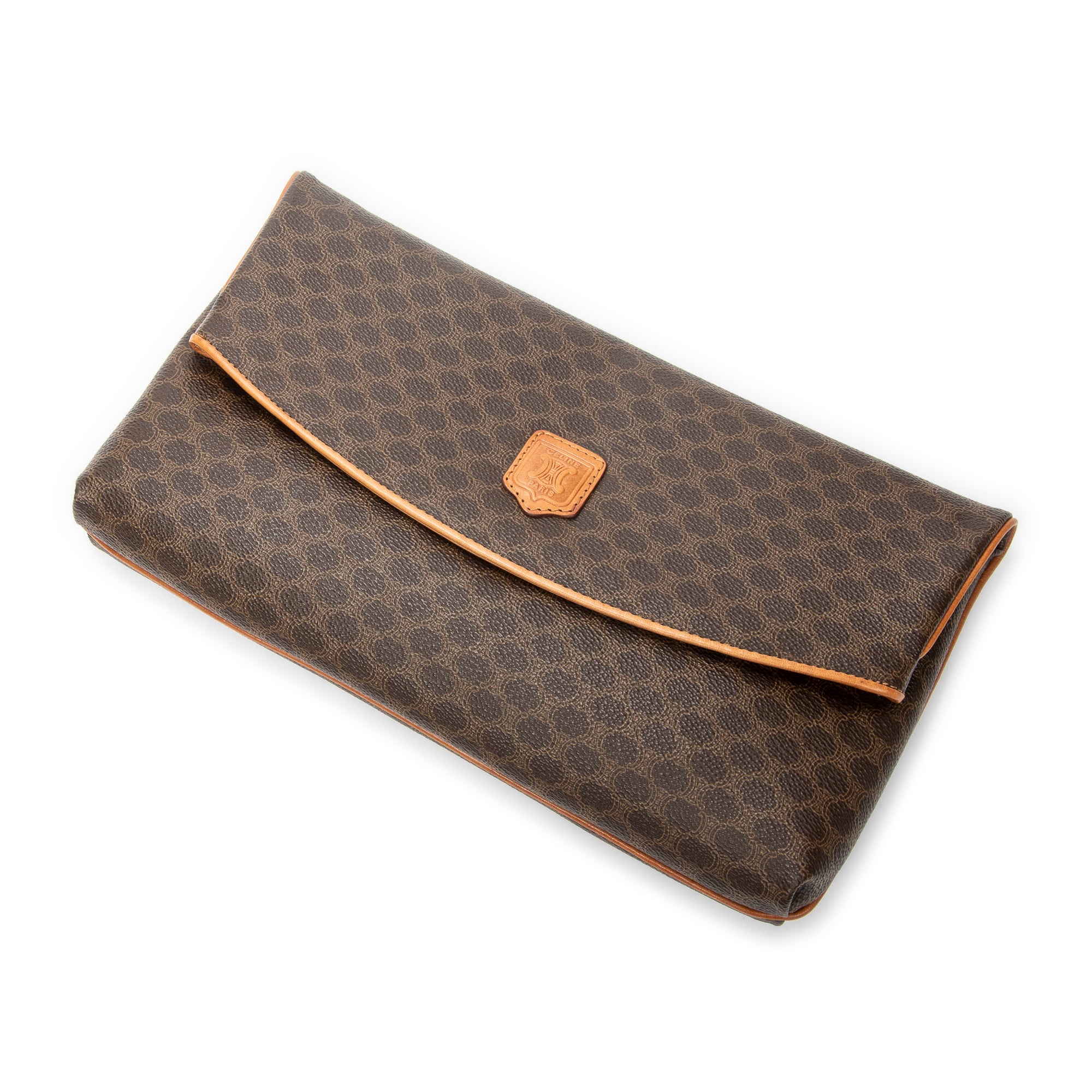 Clutch Flap Clutch Brown Macadam Coated Canvas